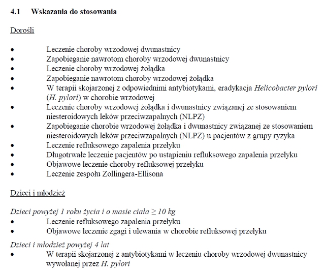 wskazania wg chpl